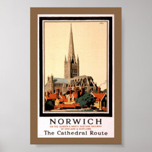 Gerenoveerde Norwich-reisposter uit het verleden Poster