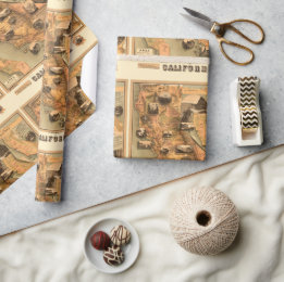 Gerenoveerde unieke gerestaureerde kaart van Calif Cadeaupapier