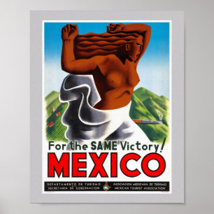 Gerenoveerde vintage reisposter uit Mexico Poster