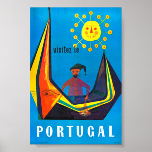 Gerenoveerde vintage reisposter uit Portugal Poster