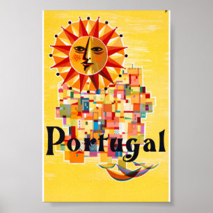 Gerenoveerde vintage reisposter uit Portugal Poster