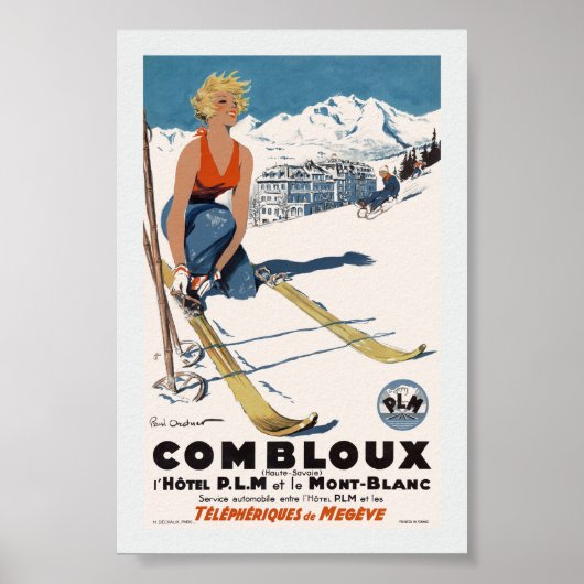 Gerenoveerde vintage reisposter van Combloux Poster (Voorkant)