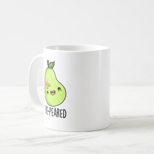 Gerepeared Grappig Fruit Peer Pun Koffiemok (Voorkant links)