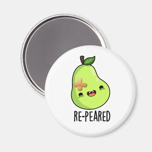 Gerepeared Grappig Fruit Peer Pun Magneet (Voorkant / Achterkant)