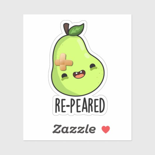 Gerepeared Grappig Fruit Peer Pun Sticker (Vel)