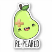 Gerepeared Grappig Fruit Peer Pun Sticker (Voorkant)