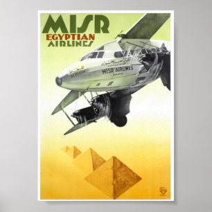 Gereproduceerde Egyptische vintage-reisposter gere Poster