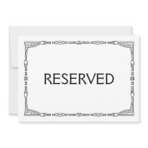 "Gereserveerd" Art Deco stijl trouwbord