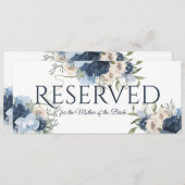 Gereserveerd Blauw Bloemmotief Kaart (Voorkant / Achterkant)