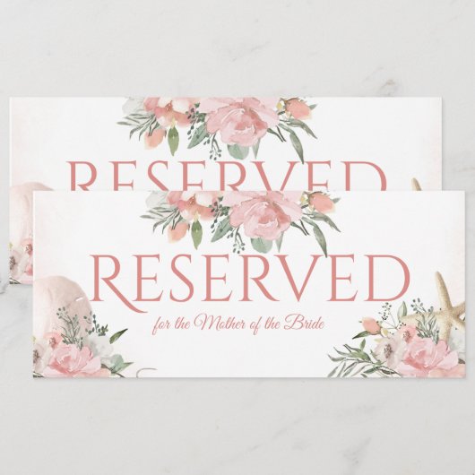 Gereserveerd Bloemenstrand Kaart (Voorkant / Achterkant)