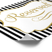 Gereserveerd bord zwart gouden streep poster (Hoek)
