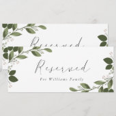 Gereserveerd bordje met bloesemtakjes kaart (Voorkant / Achterkant)