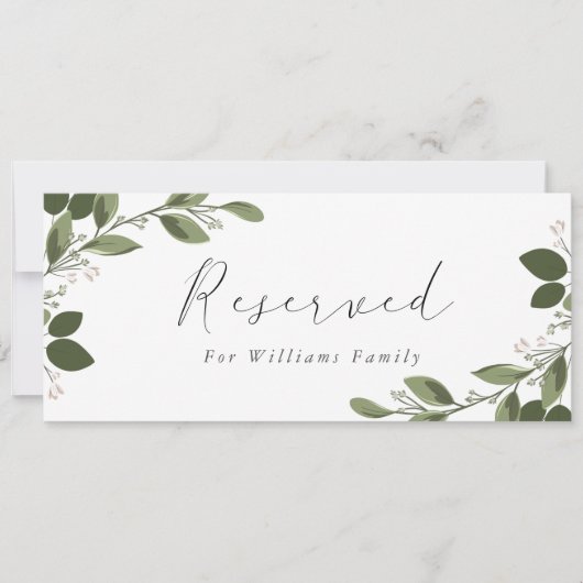 Gereserveerd bordje met bloesemtakjes kaart (Voorkant)