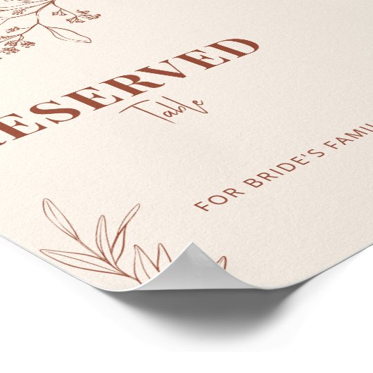 Gereserveerd bruiloft poster (Hoek)