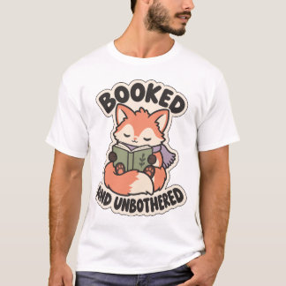 Gereserveerd en Ongestoord Gezellig Lezend Vosje T-shirt