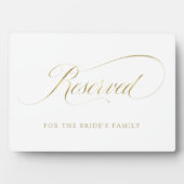 Gereserveerd | Faux Gold  Script Weddenschap Fotoplaat (voorkant)
