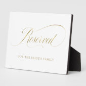 Gereserveerd | Faux Gold  Script Weddenschap Fotoplaat (Zijkant)
