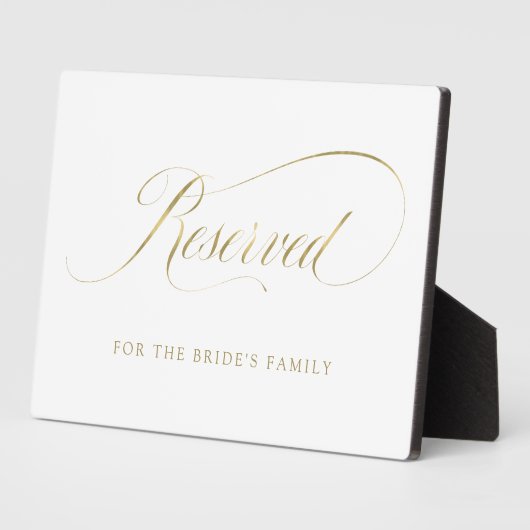 Gereserveerd | Faux Gold  Script Weddenschap Fotoplaat (Zijkant)