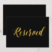 "Gereserveerd" Goud Folie Chic Trouwbord Kaart (Voorkant / Achterkant)