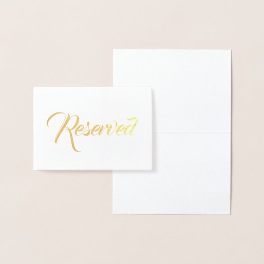 Gereserveerd gouden script elegant Wedding Table p Folie Kaarten (Display)