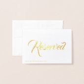 Gereserveerd gouden script elegant Wedding Table p Folie Kaarten (Met envelop)