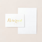 Gereserveerd gouden script elegant Wedding Table p Folie Kaarten (Display)