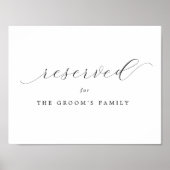 gereserveerd | Groom's Family Printable Trouwbord Poster (Voorkant)