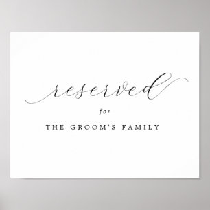gereserveerd   Groom's Family Printable Trouwbord Poster