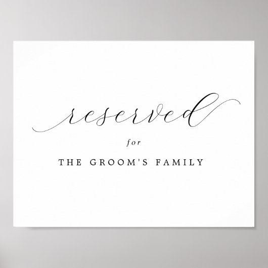 gereserveerd | Groom's Family Printable Trouwbord Poster (Voorkant)