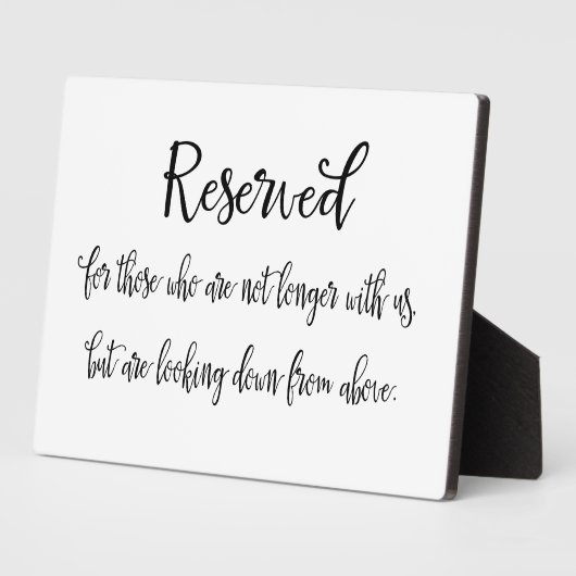 Gereserveerd herdenkingsbord fotoplaat (Zijkant)