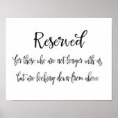 Gereserveerd herdenkingsbord voor de bruiloft poster (Voorkant)