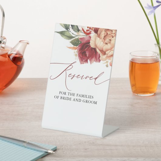 Gereserveerd - Herfst aardse bloemen bruiloft Reclamebord Met Voetstuk (Insitu)