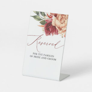 Gereserveerd - Herfst aardse bloemen bruiloft Reclamebord Met Voetstuk