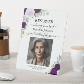 Gereserveerd in Loving Memory Paarse Rozen bruilof Reclamebord Met Voetstuk (Insitu)