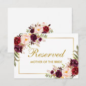 Gereserveerd Jouw tekst bruiloft of Bord-kaart toe Bedankkaart (Voorkant / Achterkant)