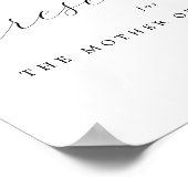 gereserveerd | Moeder van de bruid Trouwbord Poster (Hoek)