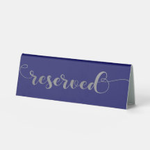 Gereserveerd|Navy Blue Zilveren Kalligrafie Bruilo