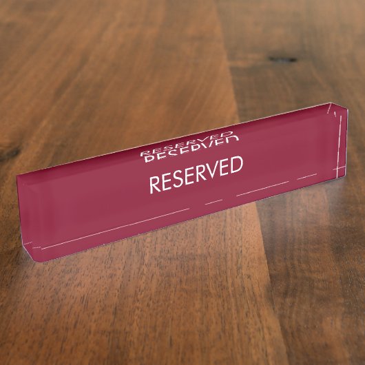 Gereserveerd, pas aan, verander naamtekst die werd naambordje (Zijkant)