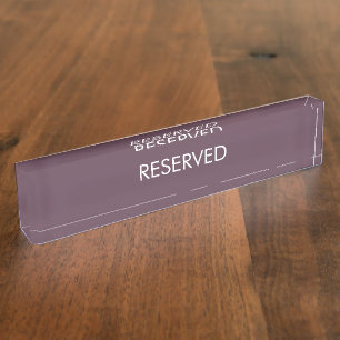Gereserveerd, pas aan, veranderings naamtekstgebie naambordje