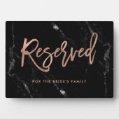 Gereserveerd | Roos Gold Script Black Marble Weddi Fotoplaat (voorkant)