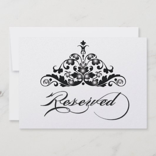 Gereserveerd Tabelteken in Ice Metallic Finish Kaart (Achterkant)