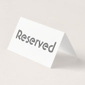 Gereserveerd tabelteken visitekaartje (Achterkant)