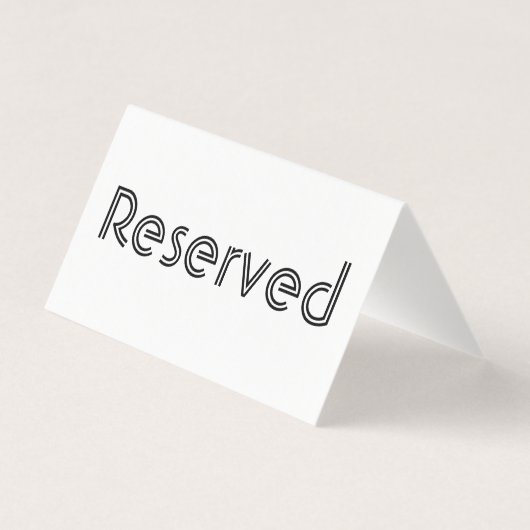 Gereserveerd tabelteken visitekaartje (Achterkant)