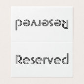 Gereserveerd tabelteken visitekaartje (Buitenkant ongevouwen)