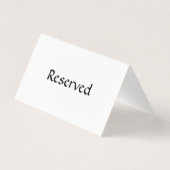 Gereserveerd tabelteken visitekaartje (Achterkant)