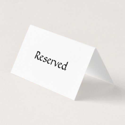 Gereserveerd tabelteken visitekaartje (Achterkant)