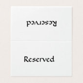 Gereserveerd tabelteken visitekaartje (Buitenkant ongevouwen)