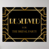 Gereserveerd Tafel | Gatsby Art Deco Poster (Voorkant)