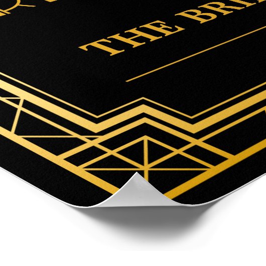 Gereserveerd Tafel | Gatsby Art Deco Poster (Hoek)