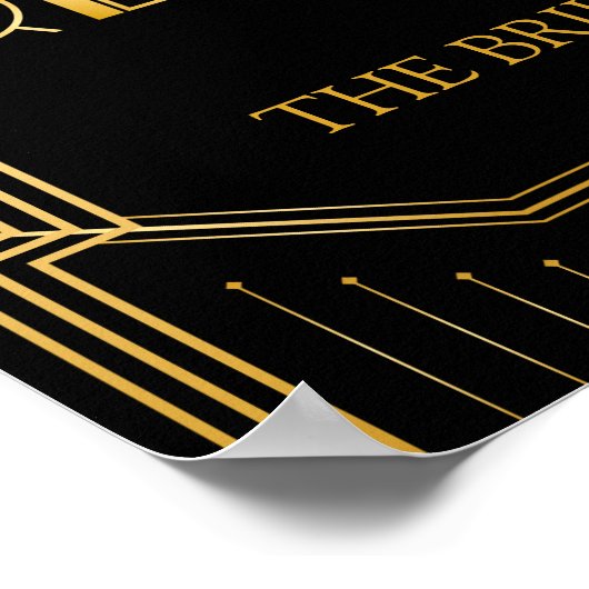 Gereserveerd Tafel | Gatsby Art Deco Poster (Hoek)